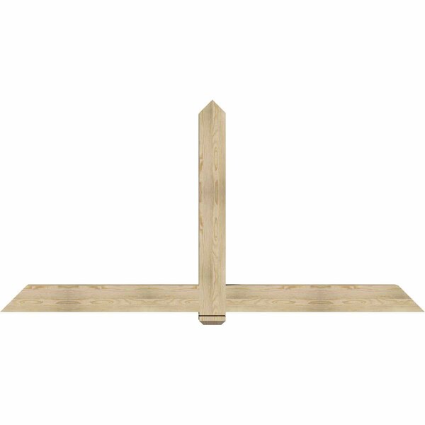 Ekena Millwork Eugene Rough Sawn Timber Gable Bracket, Douglas Fir, 96"W x 48"H x 6"D x 6"F, 12/12 Pitch GBW096X48X0606EUG00RDF - main